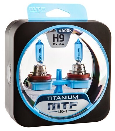 Галогеновые лампы MTF light Titanium 4400K H9 (2 лампы)