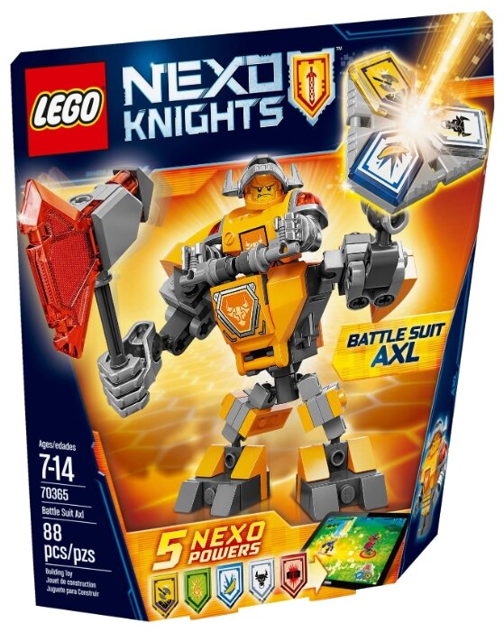 Конструктор LEGO Nexo Knights 70365 Боевые доспехи Акселя, 88 дет.