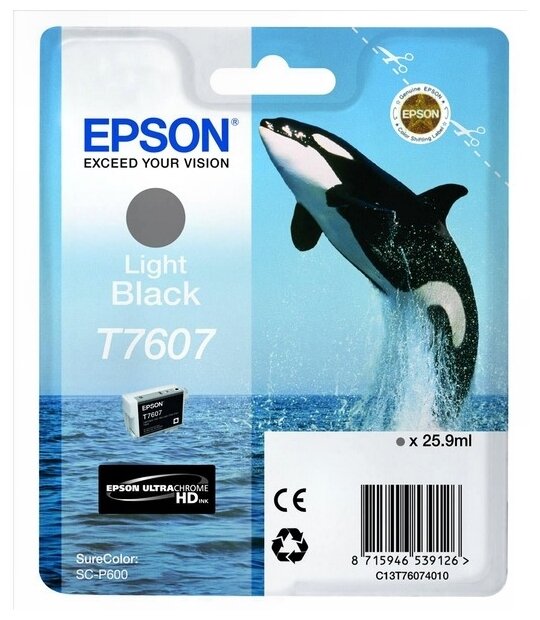 Картридж EPSON C13T76074010 для Epson T760 SC-P600 светло-черный (стартовый , чип в комплекте )