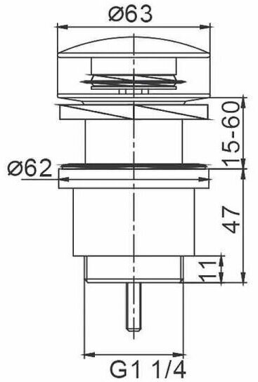 Донный клапан для раковины Frap 32 мм хром (F62) - фотография № 2