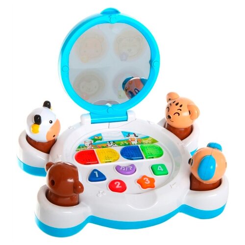 фото Интерактивная развивающая игрушка joy toy чудо зеркало белый/голубой