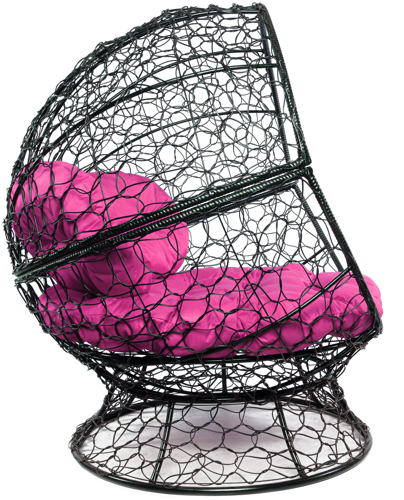 Кресло чёрное M-Group Апельсин ротанг, 11520408 розовая подушка - фотография № 13