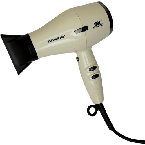 кнопка скорости 2шт Фен компакт jRL Professional для сушки и укладки волос белый 1800W Feather 3660