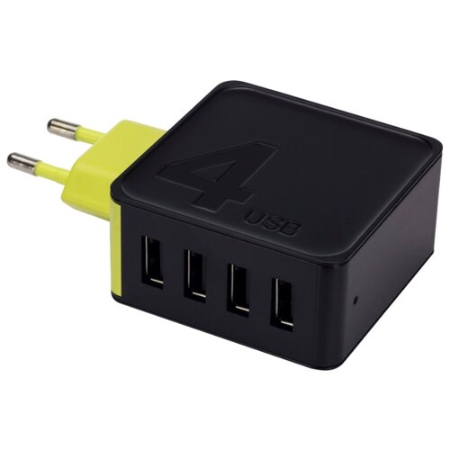 фото Сетевая зарядка Rock Sugar Travel Charger 4 USB черный