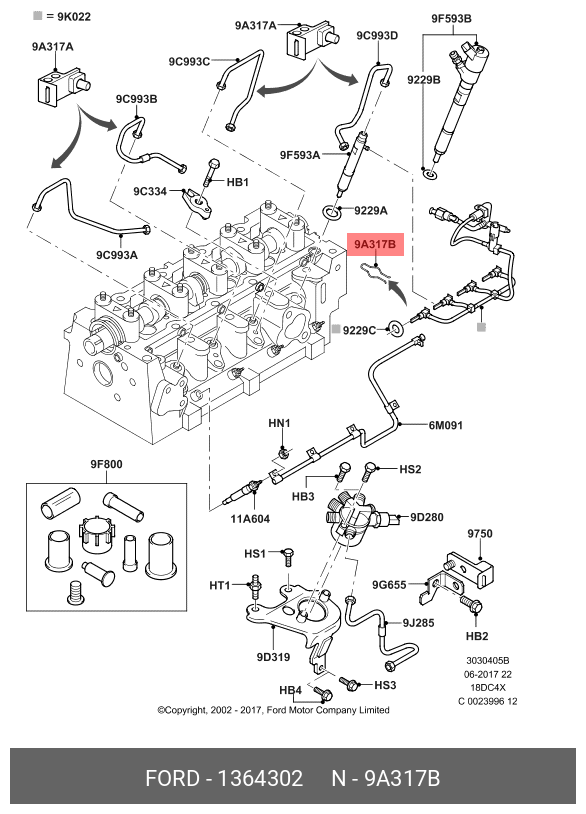 FORD 1364302 Зажим топливной трубки FORD 1 364 302