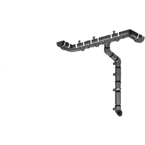 Комплект водосточной системы Docke Standard для ската 6м, Графит (RAL 7024) комплект водосточной системы docke standard для ската 11м графит ral 7024