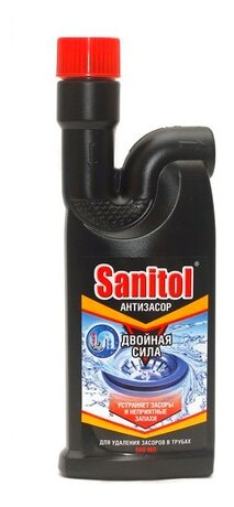 Антизасор жидкий "Sanitol. Двойная сила" для чистки труб, 500 мл