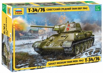 Сборная модель ZVEZDA Советский средний танк Т-34/76 обр. 1942 г. (3686)