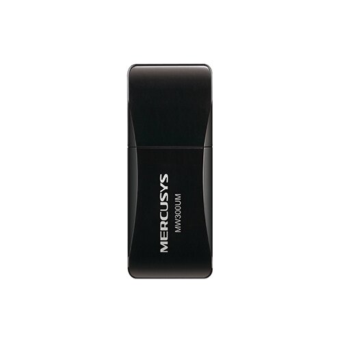 Wi-Fi адаптер Mercusys MW300UM, черный wi fi usb адаптер mercusys n300 mw300um до 300 mb s eu