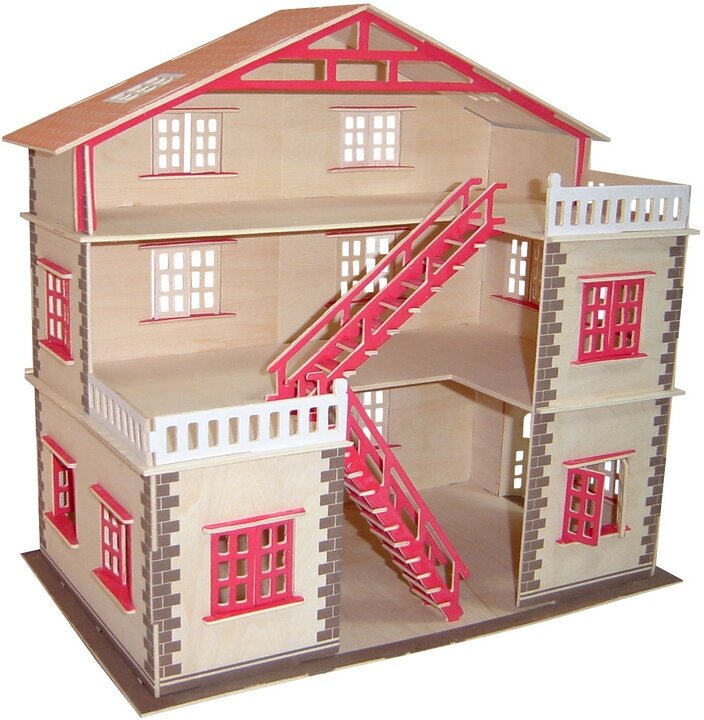Сборная деревянная модель Wooden Toys Кукольный домик - фото №6