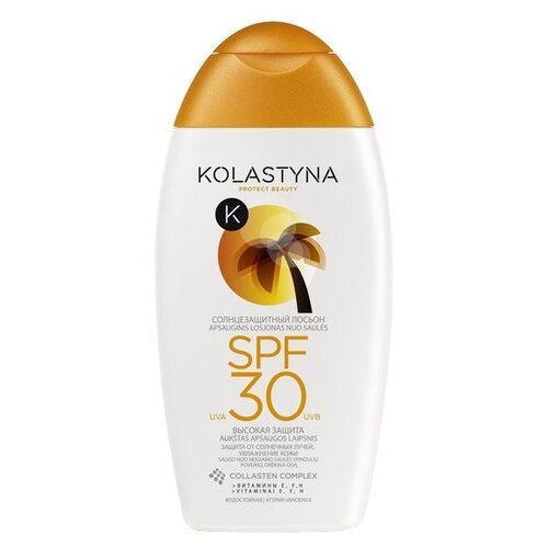KOLASTYNA Солнцезащитный лосьон SPF-30, водостойкий,150 мл.