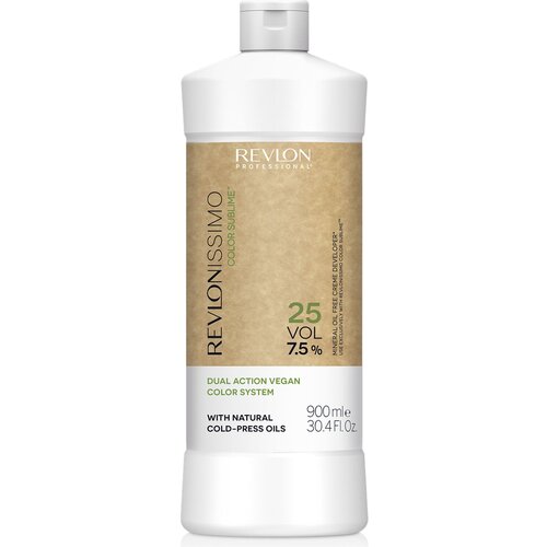 Оксидант Revlon Professional Coloring Hair Revlonissimo Color Sublime Vegan Mineral Oil Free Cream Developer, Питательный веганский кремообразный окислитель Revlonissimo Color Sublime Mineral Oil Free Crème Developer, 7,5% revlon professional питательный веганский кремообразный окислитель 7 5% mineral oil free crème developer 25 vol 900 мл revlon professional revlonissimo