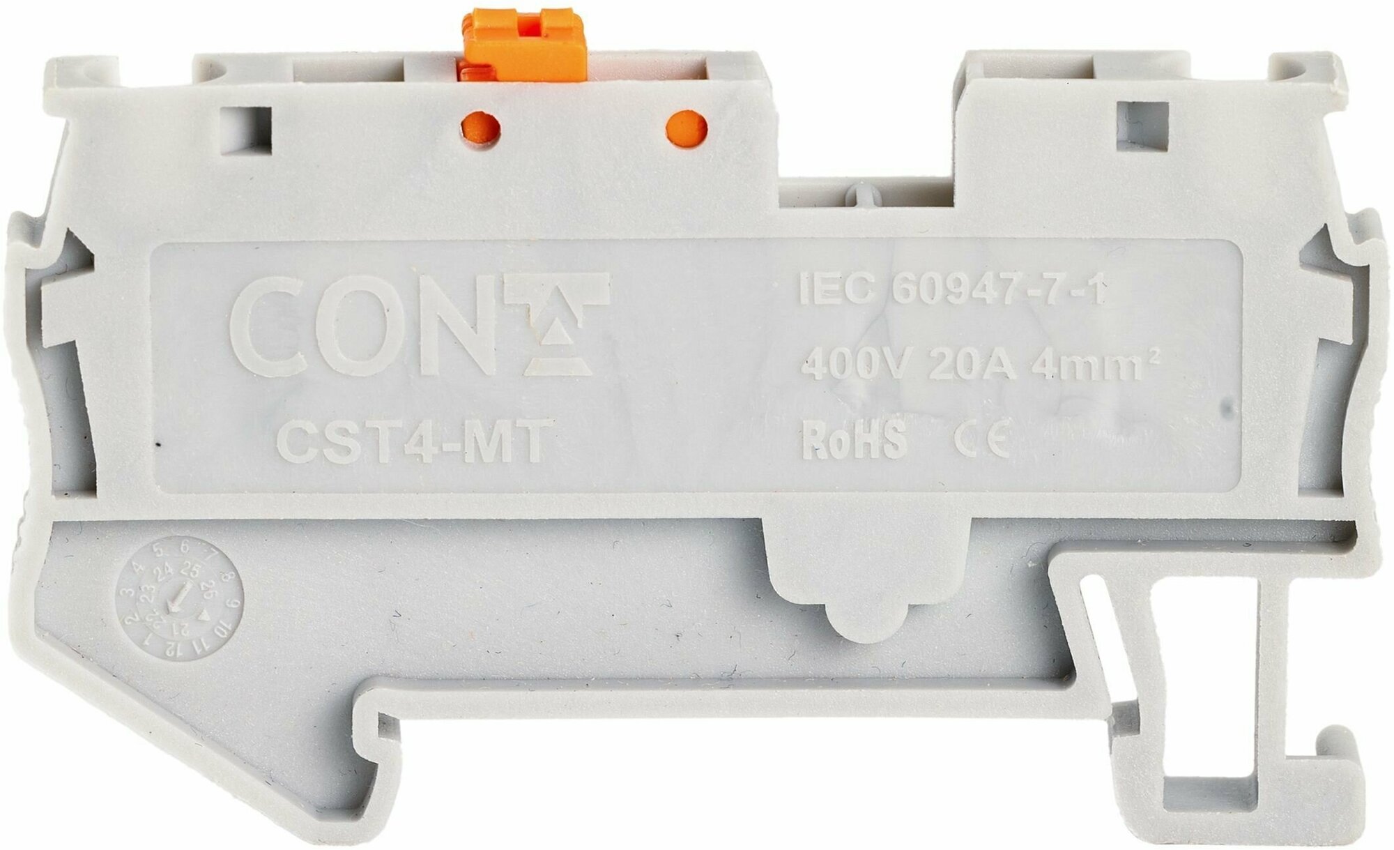 Клемма CONTA с ножевым размыкателем и пружинным зажимом CST 4-MT (50 штук) - фотография № 4