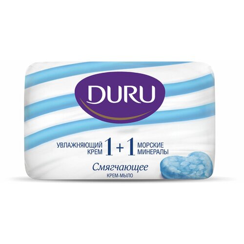 Крем-мыло Duru Soft Sensations 1+1 морские минералы, 80 г мыло туалетное duru soft sensation 1 1 морские минералы эконом пак 4 80г