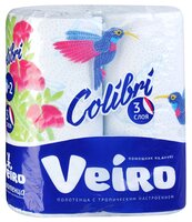 Полотенца бумажные Veiro Colibri белые трёхслойные 2 шт.
