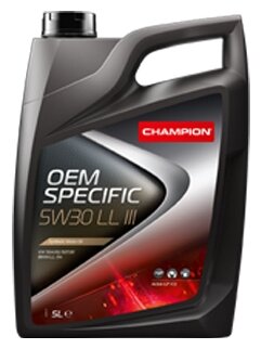 Синтетическое моторное масло Champion OEM SPECIFIC 5W30 LL III, 5 л