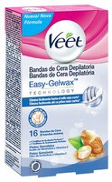 Veet Восковые полоски Easy Gelwax с витамином E и миндальным маслом для чувствительной кожи 12 шт.