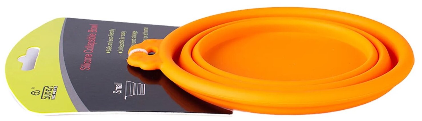 Миска Super Design складная силиконовая для животных 350 мл оранжевый 0.35 л 1 - фотография № 18