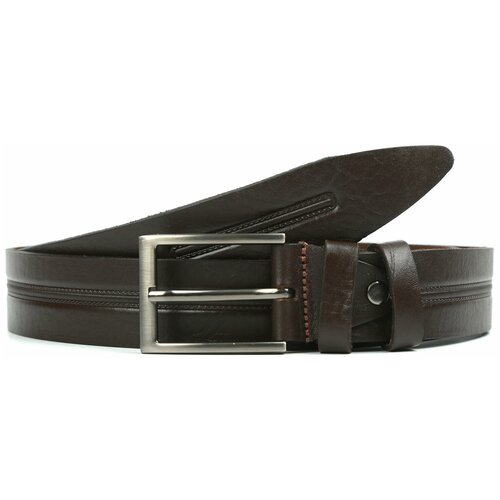 фото Ремень fabretti, натуральная кожа, металл, для мужчин, размер 125, длина 130 см., коричневый