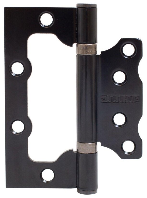 фото Петля накладная аллюр 100х75 2BB BL 2,5мм мат черный без врезки