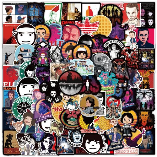 Наклейки стикеры на телефон Одиннадцать, Очень странные дела 100 шт. Voropaeva11