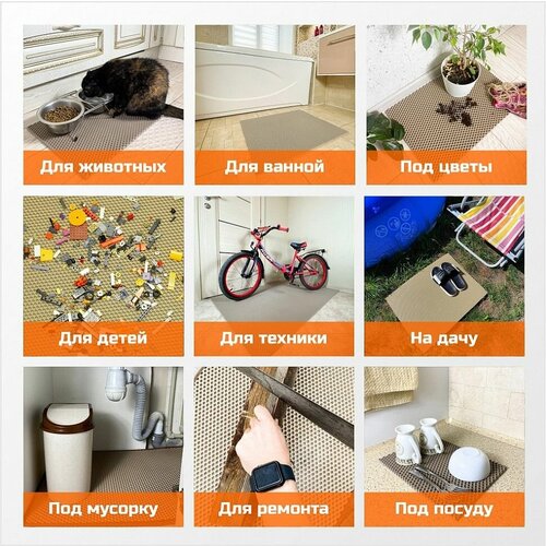 ЕВА коврик в детскую. Ковер для игрушек, конструктора, рукоделия, спортивных занятий с ровным краем 67х48 см. Ромб Красный