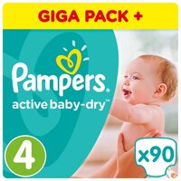 Pampers подгузники Active Baby-Dry 4 (8-14 кг) 90 шт.