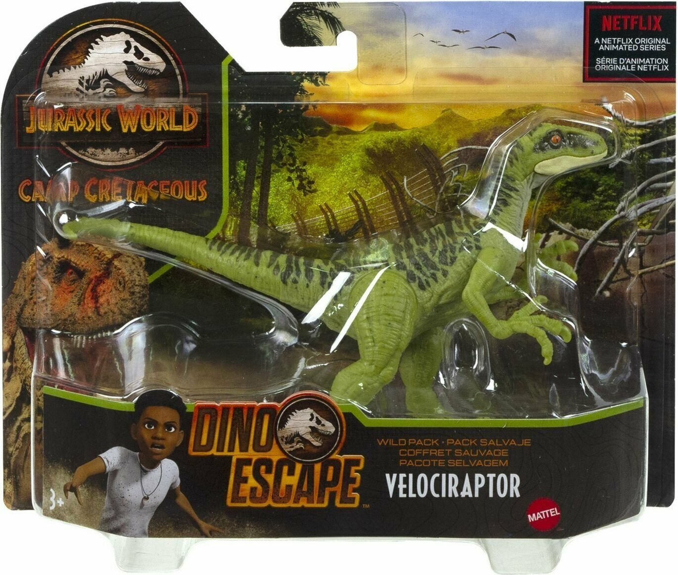 Фигурка Mattel Jurassic World Дикая стая Велоцираптор, базовая, GWC93_HCL82