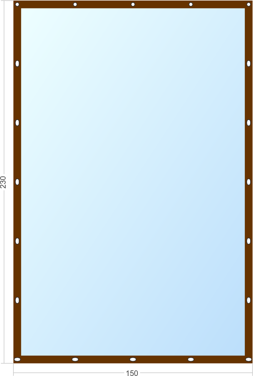 Мягкое окно Софтокна 150х230 см съемное, Французский замок, Прозрачная пленка 0,7мм, Коричневая окантовка, Комплект для установки - фотография № 3