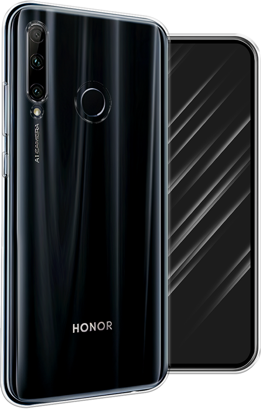 Силиконовый чехол на Honor 10i/20 Lite 2019/20e/Huawei P Smart Plus 2019 / Хонор 10i , прозрачный