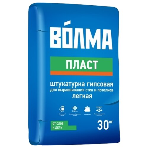 Штукатурка Волма Пласт 30 кг белый штукатурка гипсовая волма холст 30 кг