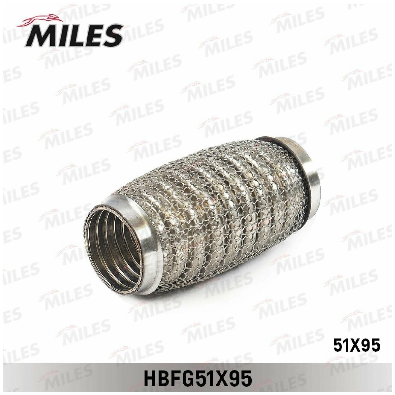 Труба гофрированная с кольцевым плетением и внутр. металлорукавом 51X95, MILES HBFG51X95