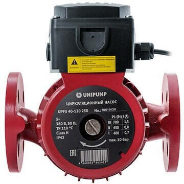 Насос циркуляционный UNIPUMP UPF3 40-160 250 (1,0 кВт, PN10, Hmax 14 м, Qmax 283 л/мин, 3х380В)