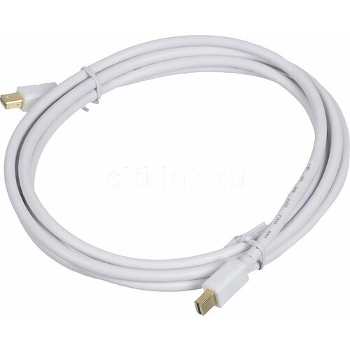 Кабель 1.2v, miniDisplayPort (m) - miniDisplayPort (m), GOLD , 2м, белый