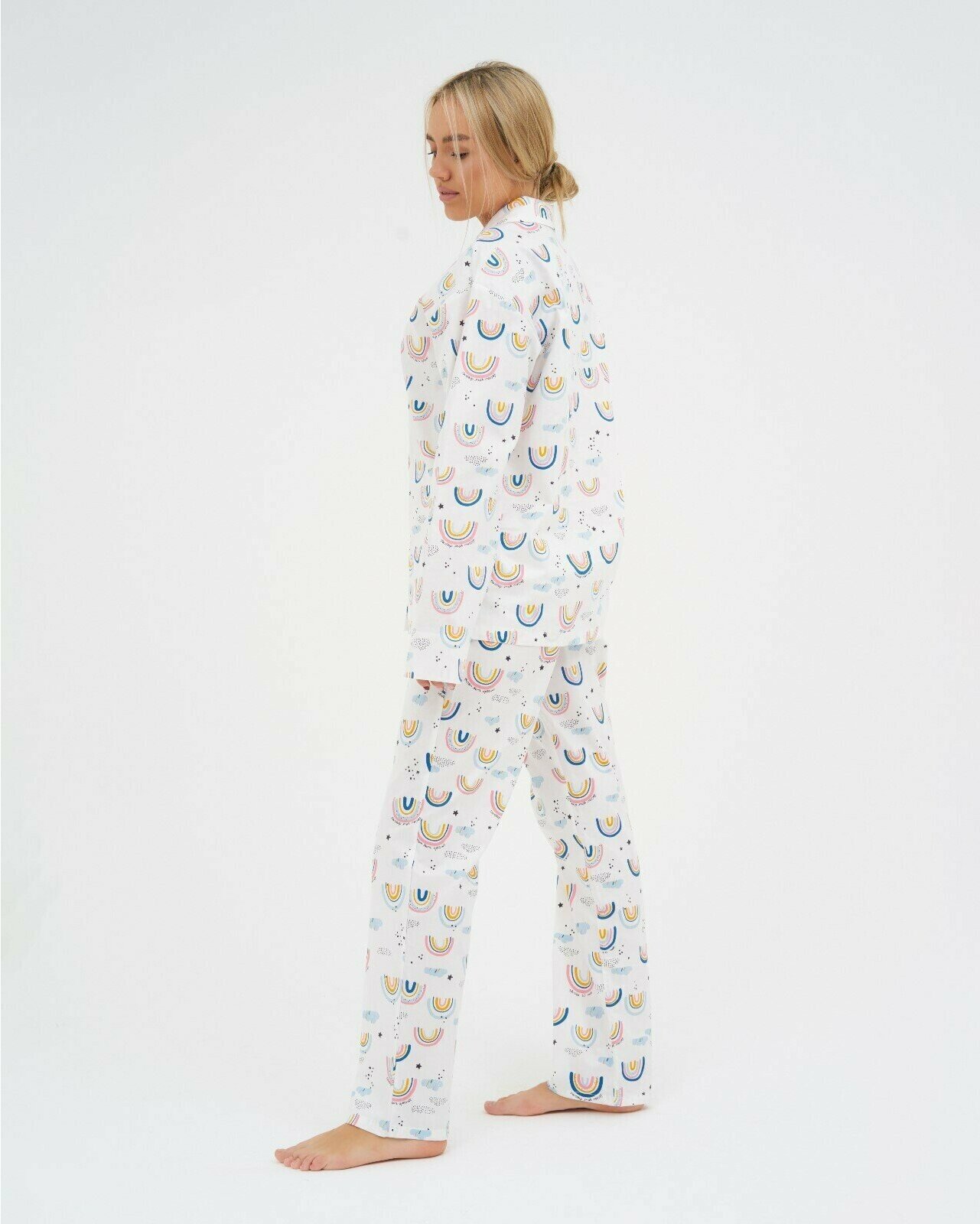 Пижама (рубашка, брюки) женская KAFTAN "Радуга" размер 40-42 - фотография № 8