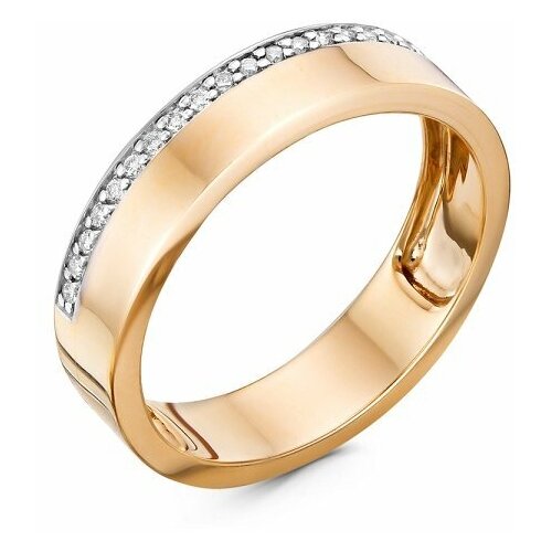 Кольцо, белое золото, 585 проба, фианит, размер 17, белый