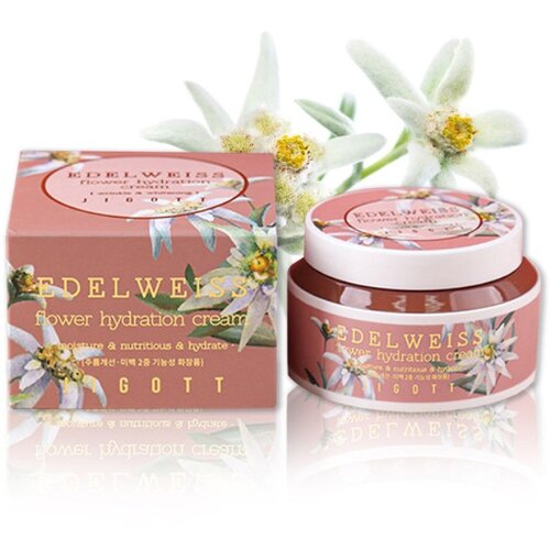 JIGOTT Крем для лица Jigott c экстрактом эдельвейса Edelweiss Flower Hydration Cream, 100 мл крем для лица jigott крем для лица эдельвейс edelweiss flower hydration cream