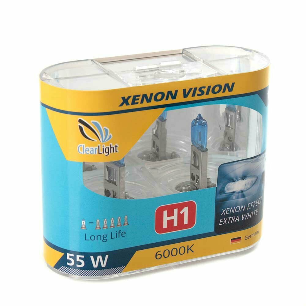 Лампа автомобильная галогенная ClearLight XenonVision MLH1XV H1 55W P145s