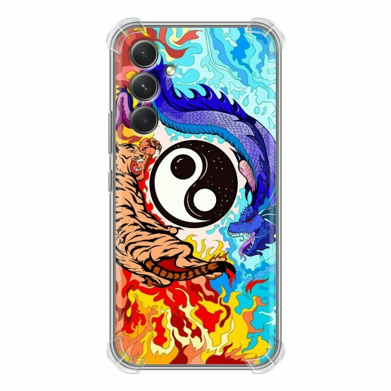 Дизайнерский силиконовый с усиленными углами чехол для Гэлакси А54 5Ж / Samsung Galaxy A54 5G Инь-Ян