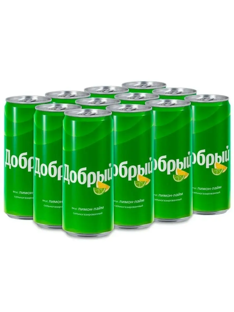 Газированный напиток Добрый Лимон-Лайм 0.33 л ж/б упаковка 12 штук - фотография № 2