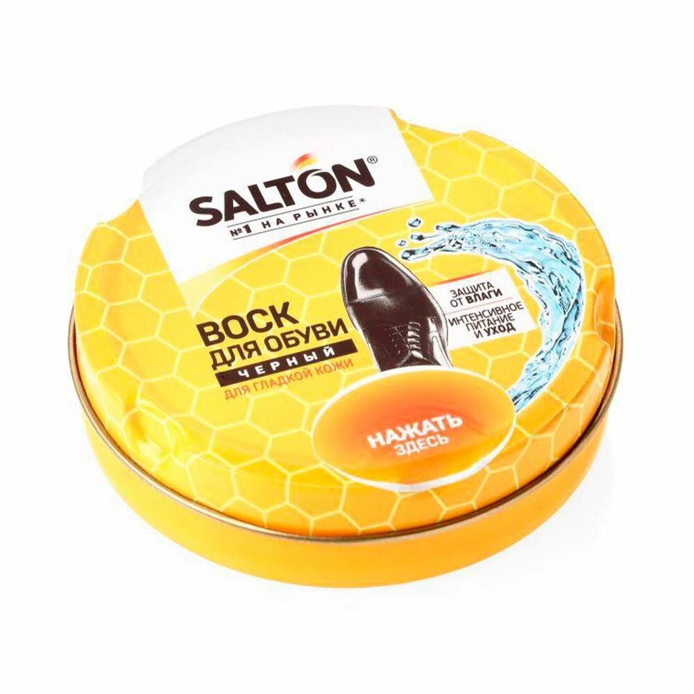 SALTON Воск д/обуви с норк. маслом черный (банка), 75мл