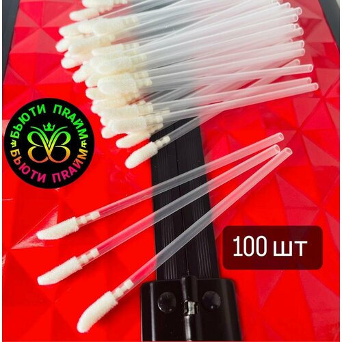 Аппликаторы для теней, губ, бровей, век 100 шт. Мягкие Прозрачные