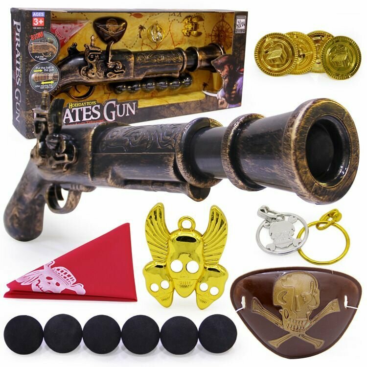 Подарочный набор для детей большой "Пират", пистолет игрушечный