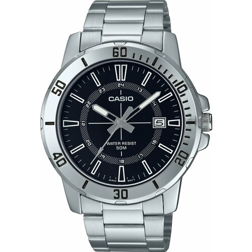 Наручные часы CASIO Collection MTP-VD01D-1C, черный, серебряный