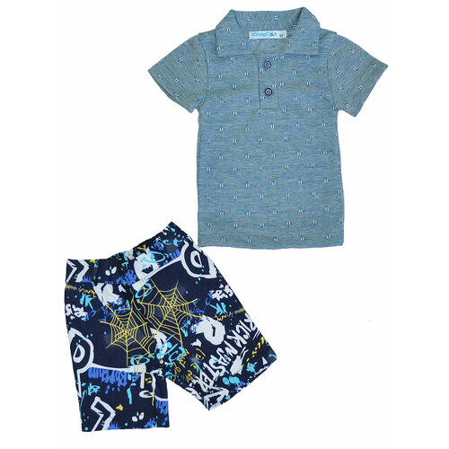 Комплект одежды  Chadolls для мальчиков, шорты и футболка, повседневный стиль, размер 92, синий, зеленый