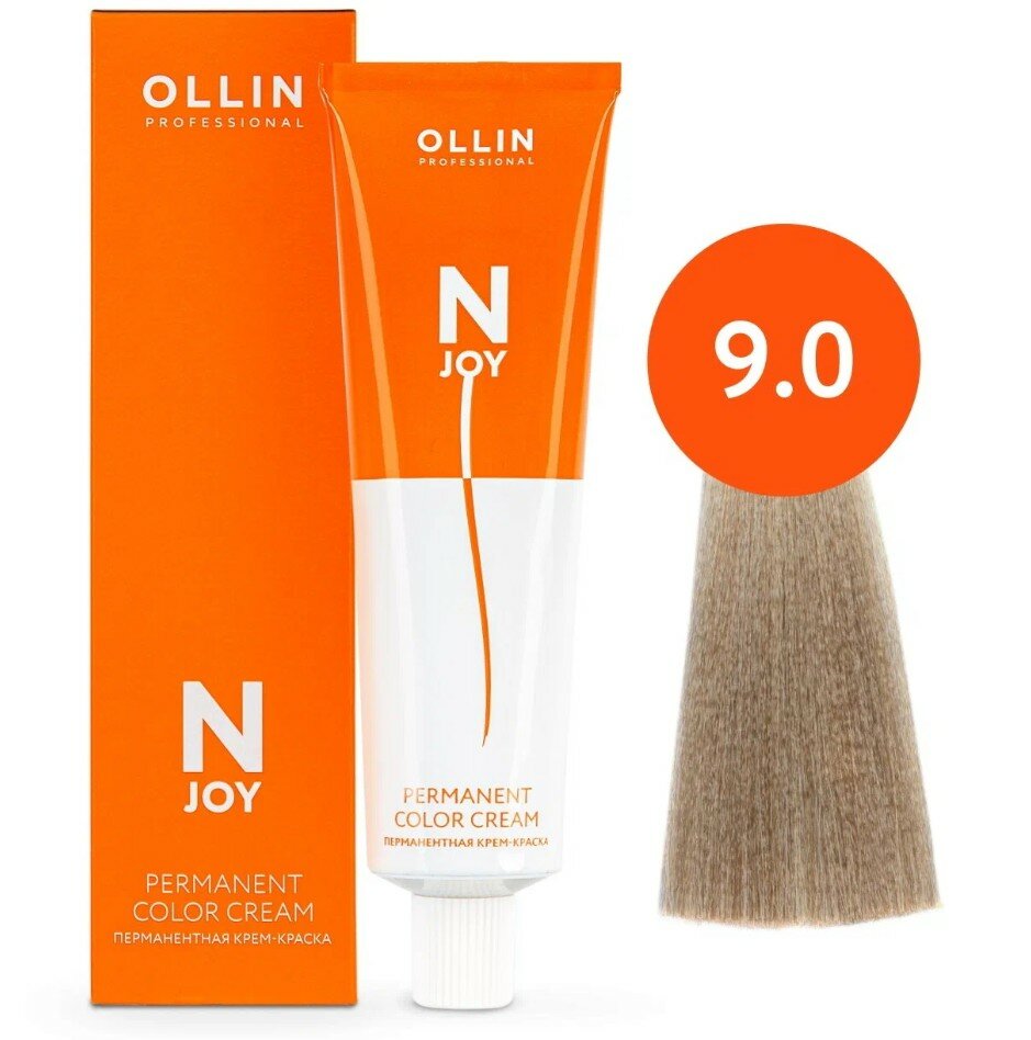 OLLIN Professional Стойкая крем-краска для волос N-Joy Color Cream, 9/0 блондин, 100 мл