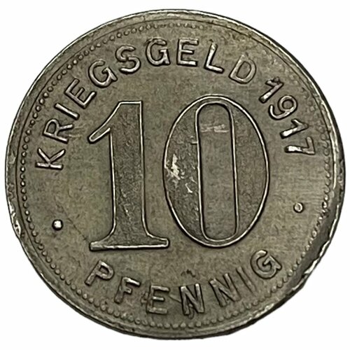 Германия (Германская Империя) Эльберфельд 10 пфеннигов 1917 г. (Fe)