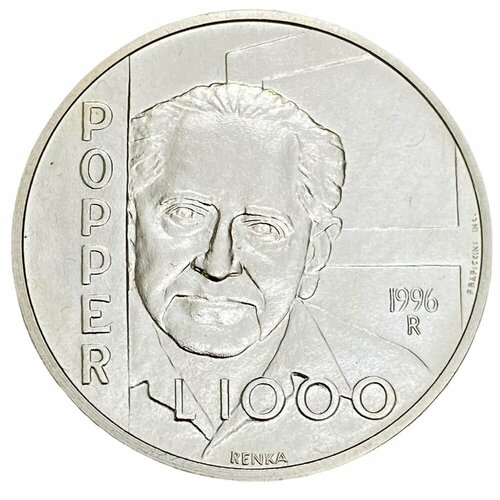 Сан-Марино 1000 лир 1996 г. (Философы Запада - Карл Поппер) клуб нумизмат монета 5000 лир сан марино 1996 года серебро сохранение животного мира