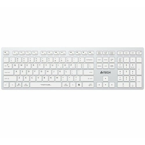 Клавиатура A4Tech Fstyler FBX50C белый USB беспроводная BTRadio slim Multimedia FBX50C WHITE 457700₽
