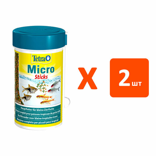 TETRA MICRO STICKS корм палочки для мелких тропических рыб мелкие палочки (100 мл х 2 шт)